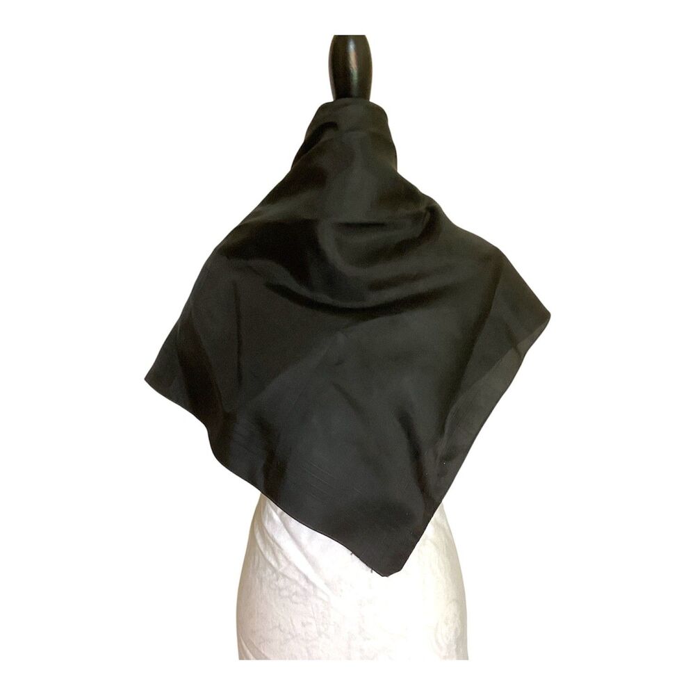 Black Satin Mourning Scarf Victorian Costume Shawl